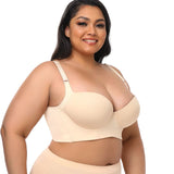 Plus Size Push Up Bras with Back Fat Coverage Seamless T-Shirt Bra 34B to 46D