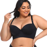 Plus Size Push Up Bras with Back Fat Coverage Seamless T-Shirt Bra 34B to 46D