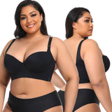 Plus Size Push Up Bras with Back Fat Coverage Seamless T-Shirt Bra 34B to 46D