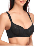 Plus Size Womens Lace Bras Ultra Thin Comfort Sexy Bralette Back Push Up Bra