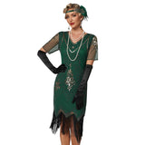 Plus Size 1920s Flapper Dress Gatsby Costume Fringed Sequin Art Deco Dress for Women