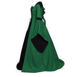 Renaissance Costume Women Medieval Gown Adjustable Lace up Irish Retro Dresses Long Dress Halloween Costumes