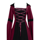Renaissance Costume Women Medieval Gown Adjustable Lace up Irish Retro Dresses Long Dress Halloween Costumes
