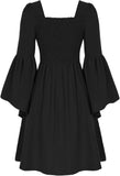 Renaissance Dress Women Medieval Bell Long Sleeve Dress Square Neck Corset Dress Halloween Masquerade Theme Dresse