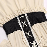 Renaissance Faire Costume Women Pirate Dress Off Shoulder High Low Victorian Steampunk Dress