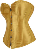 Satin Sexy Strong Boned Corset Lace Up Overbust Waist Cincher Bustier Bodyshaper Top