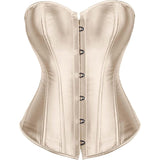 Satin Sexy Strong Boned Corset Lace Up Overbust Waist Cincher Bustier Bodyshaper Top