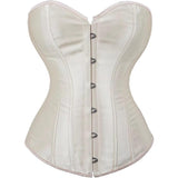 Satin Sexy Strong Boned Corset Lace Up Overbust Waist Cincher Bustier Bodyshaper Top