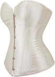 Satin Sexy Strong Boned Corset Lace Up Overbust Waist Cincher Bustier Bodyshaper Top