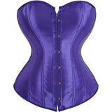 Satin Sexy Strong Boned Corset Lace Up Overbust Waist Cincher Bustier Bodyshaper Top
