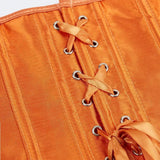 Satin Sexy Strong Boned Corset Lace Up Overbust Waist Cincher Bustier Bodyshaper Top