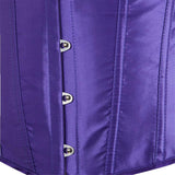 Satin Sexy Strong Boned Corset Lace Up Overbust Waist Cincher Bustier Bodyshaper Top