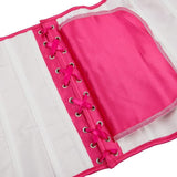 Satin Sexy Strong Boned Corset Lace Up Overbust Waist Cincher Bustier Bodyshaper Top