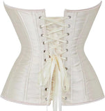 Satin Sexy Strong Boned Corset Lace Up Overbust Waist Cincher Bustier Bodyshaper Top