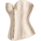 Satin Sexy Strong Boned Corset Lace Up Overbust Waist Cincher Bustier Bodyshaper Top