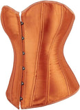 Satin Sexy Strong Boned Corset Lace Up Overbust Waist Cincher Bustier Bodyshaper Top