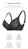 Sexy Bralette Underwear Push Up Plus Size Bra Black Lace Bra Brassiere