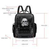 Skull Head Gothic Black Backpack Steam Punk School Rock Goth Bag