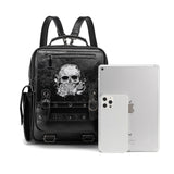 Skull Head Gothic Black Backpack Steam Punk School Rock Goth Bag