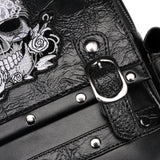 Skull Head Gothic Black Backpack Steam Punk School Rock Goth Bag