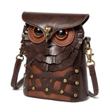 Small Owl Crossbody Bag Shoulder Purse Leather Belt Pouch Travel Phone Holder Punk Medieval Vintage Festival Costume Accessory
