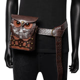 Small Owl Crossbody Bag Shoulder Purse Leather Belt Pouch Travel Phone Holder Punk Medieval Vintage Festival Costume Accessory