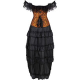 Steampunk Corset Skirt Lace up Gothic Medieval Renaissance Corsets Bustiers for Women