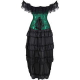 Steampunk Corset Skirt Lace up Gothic Medieval Renaissance Corsets Bustiers for Women