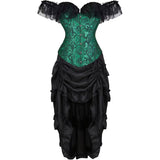 Steampunk Corset Skirt Lace up Gothic Medieval Renaissance Corsets Bustiers for Women