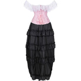 Steampunk Corset Skirt Lace up Gothic Medieval Renaissance Corsets Bustiers for Women
