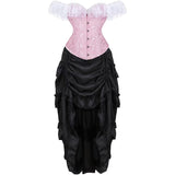 Steampunk Corset Skirt Lace up Gothic Medieval Renaissance Corsets Bustiers for Women