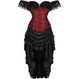 Steampunk Corset Skirt Lace up Gothic Medieval Renaissance Corsets Bustiers for Women