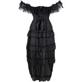 Steampunk Corset Skirt Lace up Gothic Medieval Renaissance Corsets Bustiers for Women