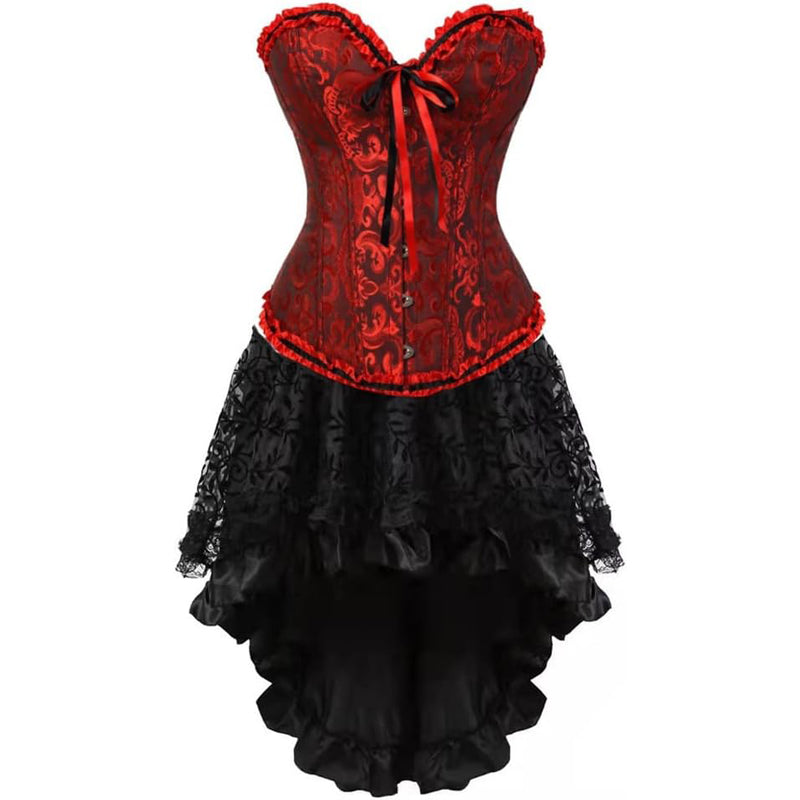 Women Steampunk Gothic Corset Skirt Party Showgirl Corsets Bustiers Dress