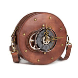 Steampunk Gothic Shoulder Bag Clock Purse PU Leather Handbag for Women Girls