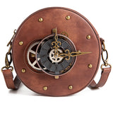 Steampunk Gothic Shoulder Bag Clock Purse PU Leather Handbag for Women Girls