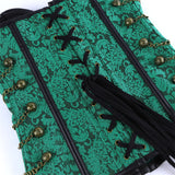 Steampunk Inspired Multi Embroidered Overbust Corset with Chains