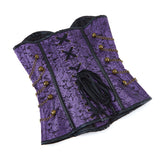 Steampunk Inspired Multi Embroidered Overbust Corset with Chains