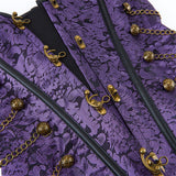 Steampunk Inspired Multi Embroidered Overbust Corset with Chains