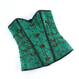 Steampunk Inspired Multi Embroidered Overbust Corset with Chains