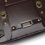 Steampunk Leather Messenger Bag Retro Briefcase Handheld Shoulder Backpack