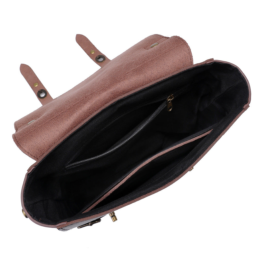 Steampunk Leather Messenger Bag Retro Briefcase Handheld Shoulder Backpack