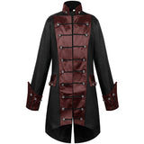 Steampunk Medieval Jacket Medieval Standing Collar Coat Double Breasted Costume Gothic Halloween Winter Jackets for Men