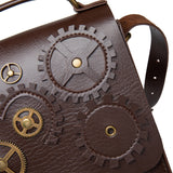 Steampunk Messenger Bag Leather Retro Briefcase Gothic Costume Accessory