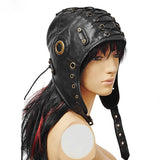 Steampunk Pilot Hat with Goggles Motorcycle Faxu Leather Flying Hat Cap