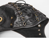 Steampunk Pilot Hat with Goggles Motorcycle Faxu Leather Flying Hat Cap