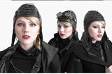Steampunk Pilot Hat with Goggles Motorcycle Faxu Leather Flying Hat Cap