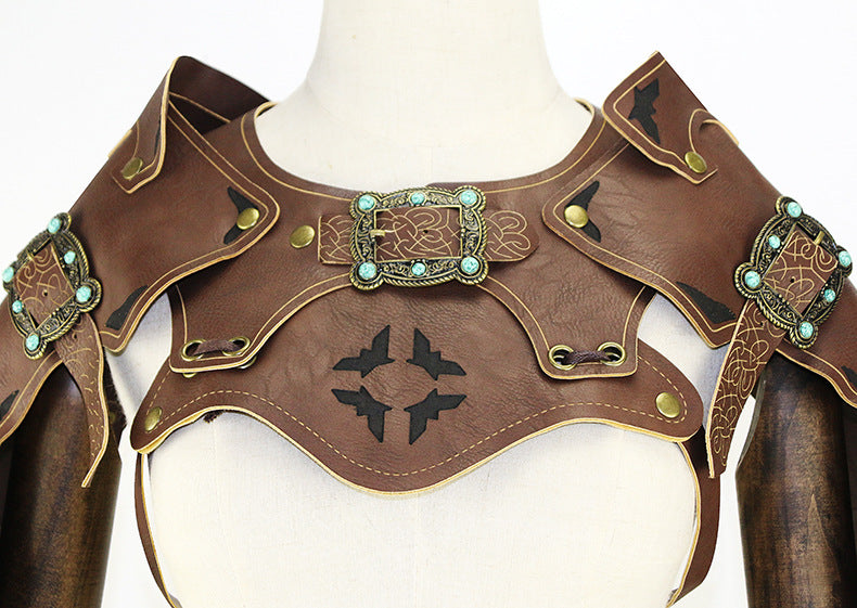 Steampunk Retro Clothes Medieval Costume Shawl Vintage Shoulder Armor Cosplay