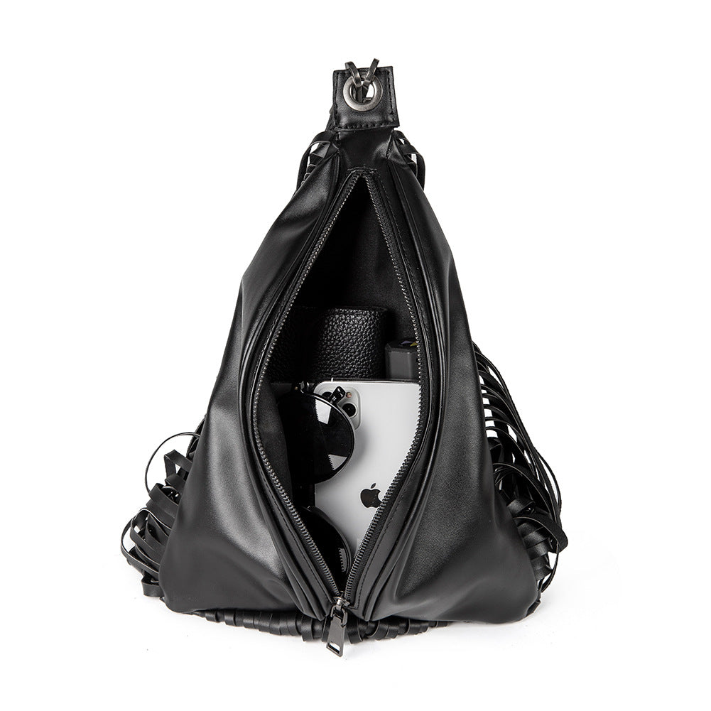 Steampunk Retro Medieval Gothic Fringe Bag Black Backpack
