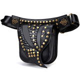 Steampunk Waist Leather Shoulder Leg Hip Holster Pouch Chain Bags Unisex